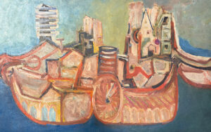 <b>Sadanand Bakre</b><br>Untitled <br> Oil on Canvas <br> 20 x 32 Inches<br>1968