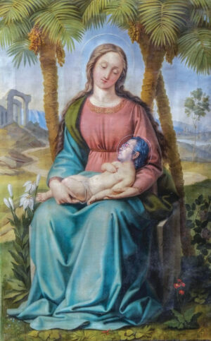 <b>Unknown Artist & Tawatchai Somkong </b><br>Everybody is Someone's God <br> Oil on Canvas <br> 36.6 x 23.3 Inches<br> 2015