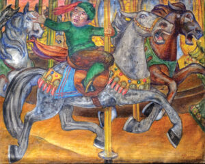 <b>Jerome Pennington Dewitt & Tawatchai Somkong </b><br>The Lone Rider <br> Oil on Canvas <br> 39.3 x 50.1 Inches<br> 2016