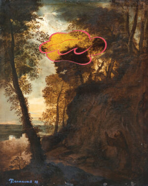 <b>Unknown Artist & Tawatchai Somkong </b><br> Pray to God <br> Oil on Canvas <br> 26.2 x 21.1 Inches<br> 2015