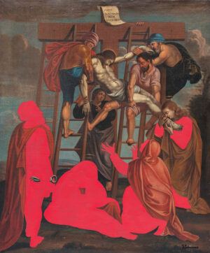 <b>Unknown Artist & Tawatchai Somkong </b><br> One Last Touch <br> Oil on Canvas <br> 37.5 x 31.3 Inches<br> 2018