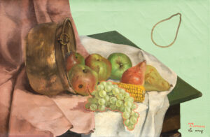 <b>Unknown Artist & Tawatchai Somkong </b><br> Still Life  <br> Oil on Canvas <br> 15.7 x 23.6 Inches<br> 2022
