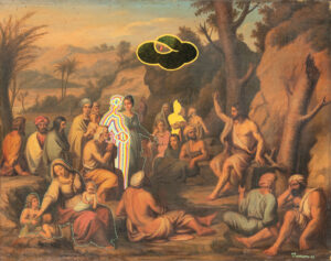 <b>Unknown Artist & Tawatchai Somkong </b><br> The Day That Altered Eternity <br> Oil on Canvas <br> 27.9 x 35.5 Inches<br> 2023