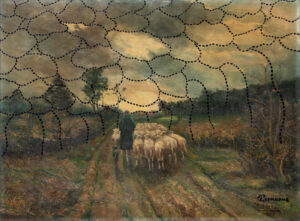 <b>Unidentified Artist & Tawatchai Somkong </b><br>Back Home <br> Oil on Canvas <br> 21.3 x 28.8 Inches<br> 2025