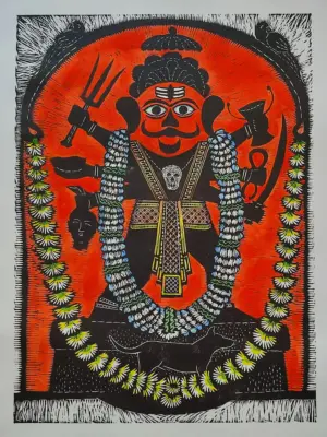 <b>Dattatrya Apte</b><br>Bhaerav<br>Hand Coloured Woodcut-I<br>30 x 22 Inches<br>2024
