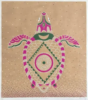 <b>Hemavathy Guha</b><br>Koorma -  II<br>Woodcut & Gouache on Paper<br>22 x 19.5 Inches<br>2024
