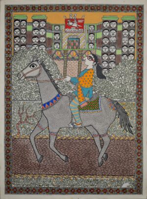 <b>Avinash Karn</b><br>Manikarnika<br>Acrylic and Ink on Paper<br>30 x 22 Inches<br>2022