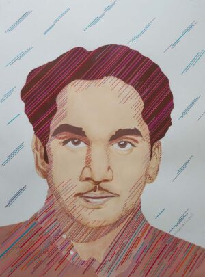 <b>Jaya Prakash D</b><br>Aathma Balam<br>Mixed Mix Media on Paper<br>22 x 30 Inches<br>2022