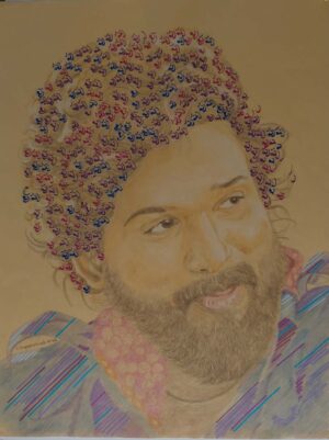 <b>Jaya Prakash D</b><br>Naa Sami<br> Mix Media on Paper<br>22 x 19 Inches<br>2022