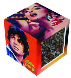 <b>Pulkit Prajapati</b><br>Bollywood Galla <br>Mixed Media on Wooden Box <br>10 x 10 x 10 Inches<br>2022