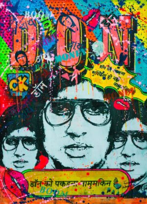 <b>Tushar Waghela</b><br>Don<br>Acrylic, Graffiti Spray on Canvas<br>33 x 45 Inches<br>Unknown