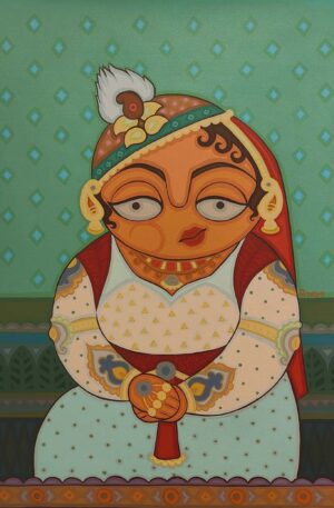 <b>Vishakha Hardikar</b><br>Pyar Kiya<br>Acrylic on Canvas<br>24 x 36 Inches<br>2023