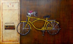 <b>Trupti Joshi</b><br>Cycle<br>Acrylic on Canvas<br>60 x 36 Inches<br>Unknown