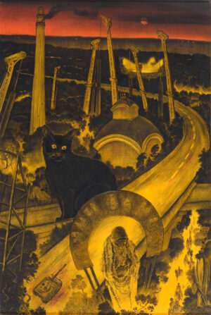 <b>David Malakar</b><br>Goodnight Calcutta -VII<br>Charcoal, Crayon and Acrylic on Hotpressed Acid Free Paper<br>40 x 26.5 Inches<br>2022