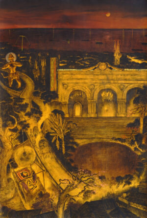 <b>David Malakar</b><br>Bisarjan<br>Charcoal, Crayon and Acrylic on Hotpressed Acid Free Paper<br>40 x 26.5 Inches<br>2022