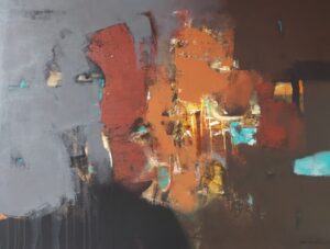 <b>Mukhtar Ahmad Sardar</b><br>Untitled<br>Acrylic on Canvas<br>36 x 48 Inches<br>Unknown