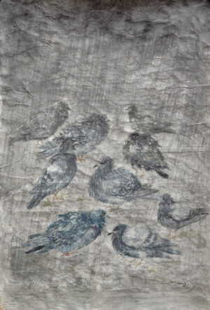 <b>Subhendu Sarkar</b><br>Birds of the Same Feather<br> Water Colour and Pencil on Paper<br>20.5 x 30.5 <br>Unknown