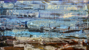 <b>Anki Bhutia</b><br>Quiet Hours Turning to Years<br>Acrylic on Canvas<br> 84 x 48 Inches<br>2006