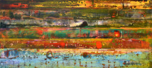 <b>Anki Bhutia</b><br>Scape The Rigorous Test <br>Acrylic on Canvas<br> 120 x 54 Inches<br>2007