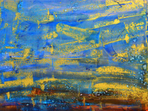 <b>Anki Bhutia</b><br>Many Skies <br>Acrylic on Canvas<br> 96 x 60 Inches<br>2010
