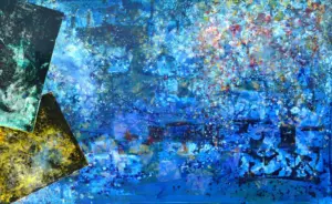 <b>Anki Bhutia</b><br>Gallactric Matrix<br>Acrylic on Canvas<br> 96 x 60 Inches<br>2010