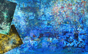 <b>Anki Bhutia</b><br>Gallactric Matrix<br>Acrylic on Canvas<br> 96 x 60 Inches<br>2010