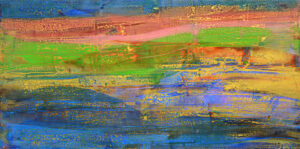 <b>Anki Bhutia</b><br>Harmony in Discord<br>Acrylic on Canvas<br> 72 x 36 Inches<br>2006