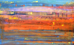 <b>Anki Bhutia</b><br>Like the Earth in the Arms of Sun<br>Acrylic on Canvas<br> 120 x 72  Inches<br>2004