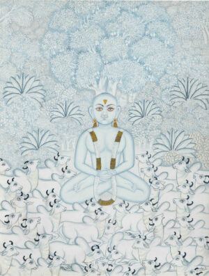 <b>Jai Khanna/b><br>First Glimpse of Adinath in Palitana<br>Natural Colours on Board<br>14 x 18 Inches<br>2021