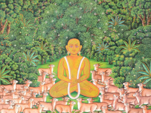 <b>Jai Khanna/b><br>Advent of Shantinath<br>Natural Colours on Board<br>14 x 18 Inches<br>2021