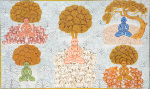 <b>Jai Khanna/b><br>Guru Swaroopam<br>Natural Colours on Cloth<br>36 x 60 Inches<br>2022