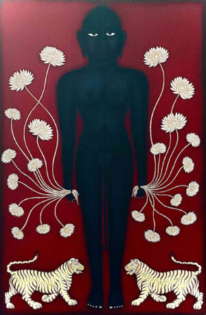 <b>Jai Khanna/b><br>Mahavira-The Last One<br>Natural Colours on Cloth<br>72 x 48 Inches<br>2022