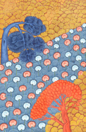 <b>Jai Khanna/b><br>Nami Padma<br>Pure Gold & Natural Colours on Board<br>24 x 36 Inches<br>2022