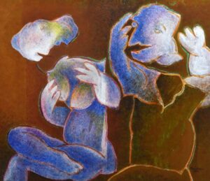 <b>Sanat Kar </b><br> Untitled <br> Tempera on Paper <br> 22.3 x 20.2 Inches<br>1982