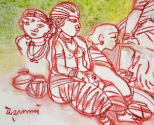 <b>Ramananda Bandopadhyay</b><br> Untitled <br> Dry Pastel on Paper <br> 12.4 x 15.4 Inches<br>2006