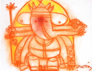 <b>Ramananda Bandopadhyay</b><br> Untitled <br> Dry Pastel on Paper <br> 12.4 x 15.4 Inches<br>2006