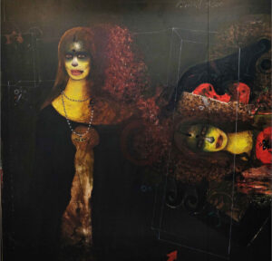 <b>Sunil Das </b><br> We Two <br> Oil on Canvas <br> 60 x 60 Inches <br>2000