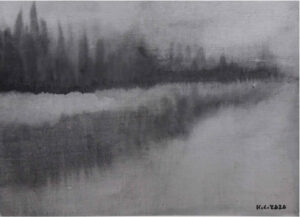 <b>Krishnendu Chaki </b><br> Untitled <br> Watercolour on Silk <br> 14.7 x 19.6 Inches <br> 2020