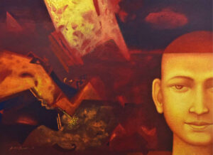 <b>Atin Basak </b><br> Untitled <br> Tempera on Board <br> 23.4 x 32 Inches <br>2016