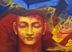 <b>Atin Basak </b><br> Untitled <br> Tempera on Board <br> 23.4 x 32 Inches <br>2016