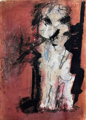 <b>Reba Hore/b><br>Untitled<br>Red Oxide on Paper<br>17.5 x 13 Inches<br>Unknown