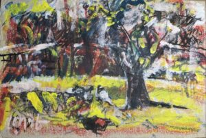 <b>Reba Hore/b><br>Untitled<br>Powder Pigment on Board<br>14 x 21 Inches<br>Unknown