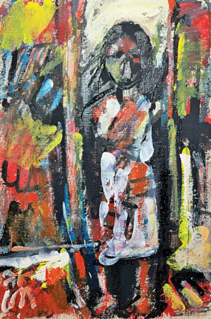 <b>Reba Hore/b><br>Composition <br>Powder Pigment on Board<br>21 x 14 Inches<br>1998