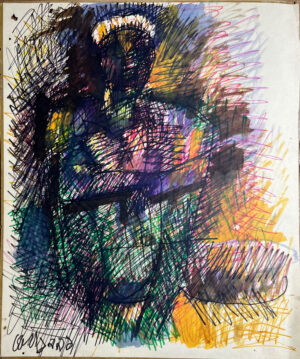 <b>Reba Hore/b><br>Untitled<br>Crosshatch, Ink and wash on Paper<br>14.5 x 12 Inches<br>1991