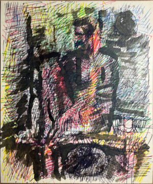 <b>Reba Hore/b><br>Untitled<br>Crosshatch, Ink and wash on Paper<br>14.5 x 12 Inches<br>1991