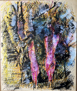 <b>Reba Hore/b><br>Untitled<br>Crosshatch, Ink and wash on Paper<br>14.5 x 12 Inches<br>1991