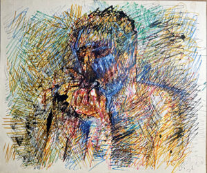 <b>Reba Hore/b><br>Untitled<br>Crosshatch, Ink and wash on Paper<br>14.5 x 12 Inches<br>1991