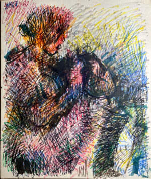 <b>Reba Hore/b><br>Untitled<br>Crosshatch, Ink and wash on Paper<br>14.5 x 12 Inches<br>1991