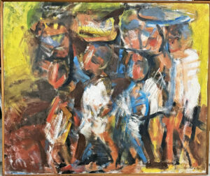 <b>Reba Hore/b><br>Child Carriers<br>Oil on Canvas<br>35 x 42 Inches<br>1994