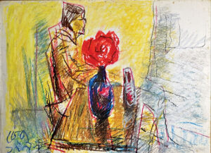 <b>Reba Hore/b><br>The Rose<br>Pastel on Paper<br>10.5 x 14.5 Inches<br>1999